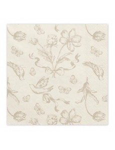 Guardanapos Bege Flores